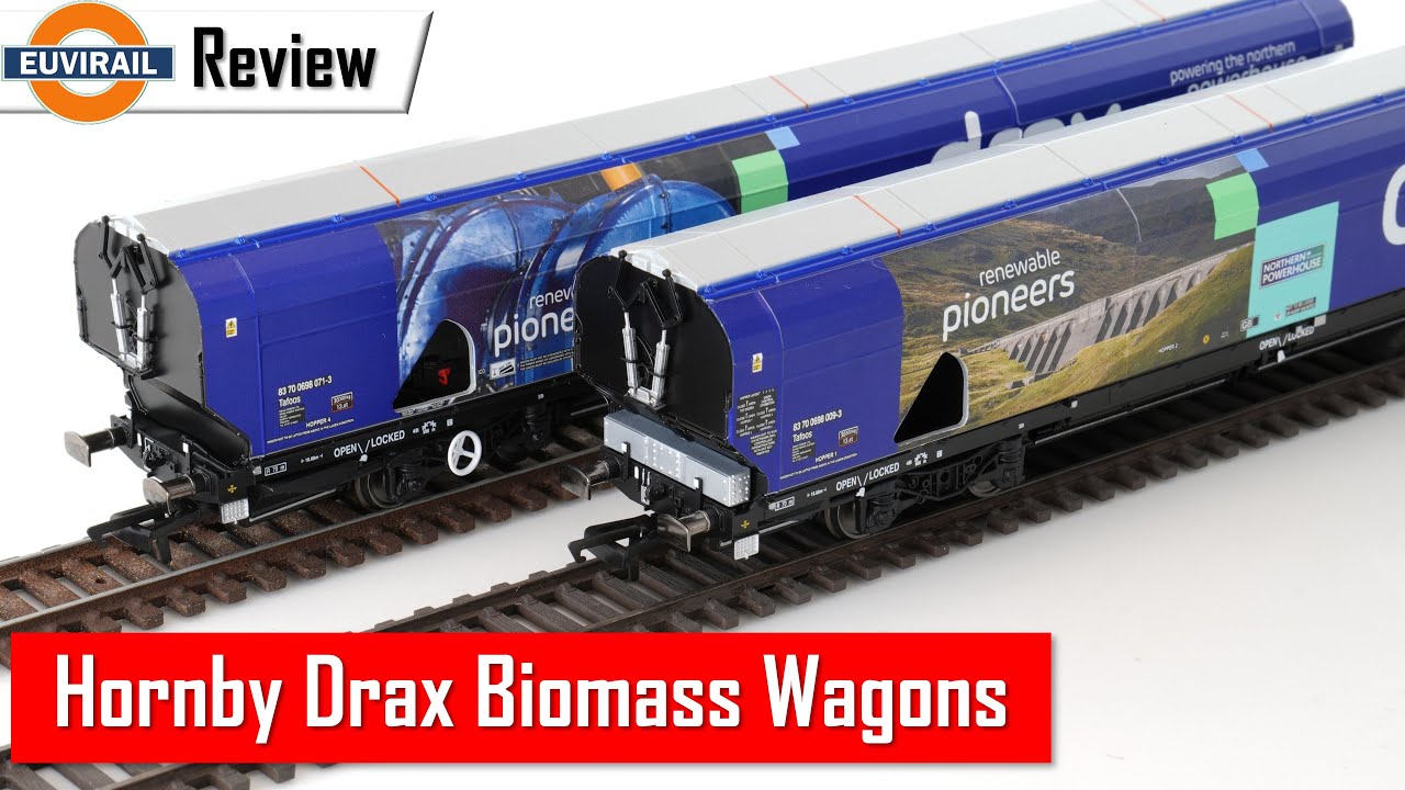 Обзор: вагоны Hornby Drax Biomass с тележками для колеи 00 — R60176A и R60177A