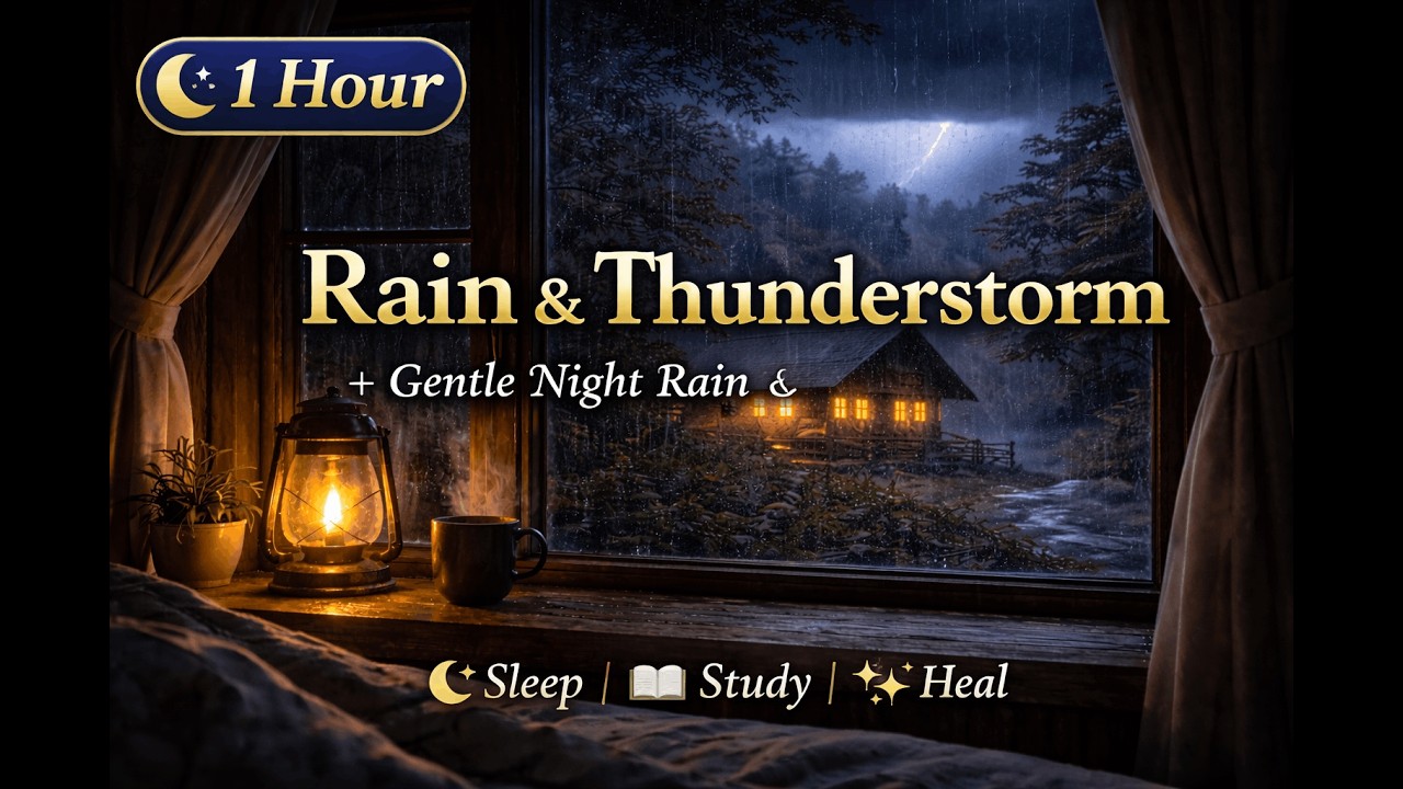 Turn Off Your Mind—Rooftop Rain & Gentle Thunder (1H)