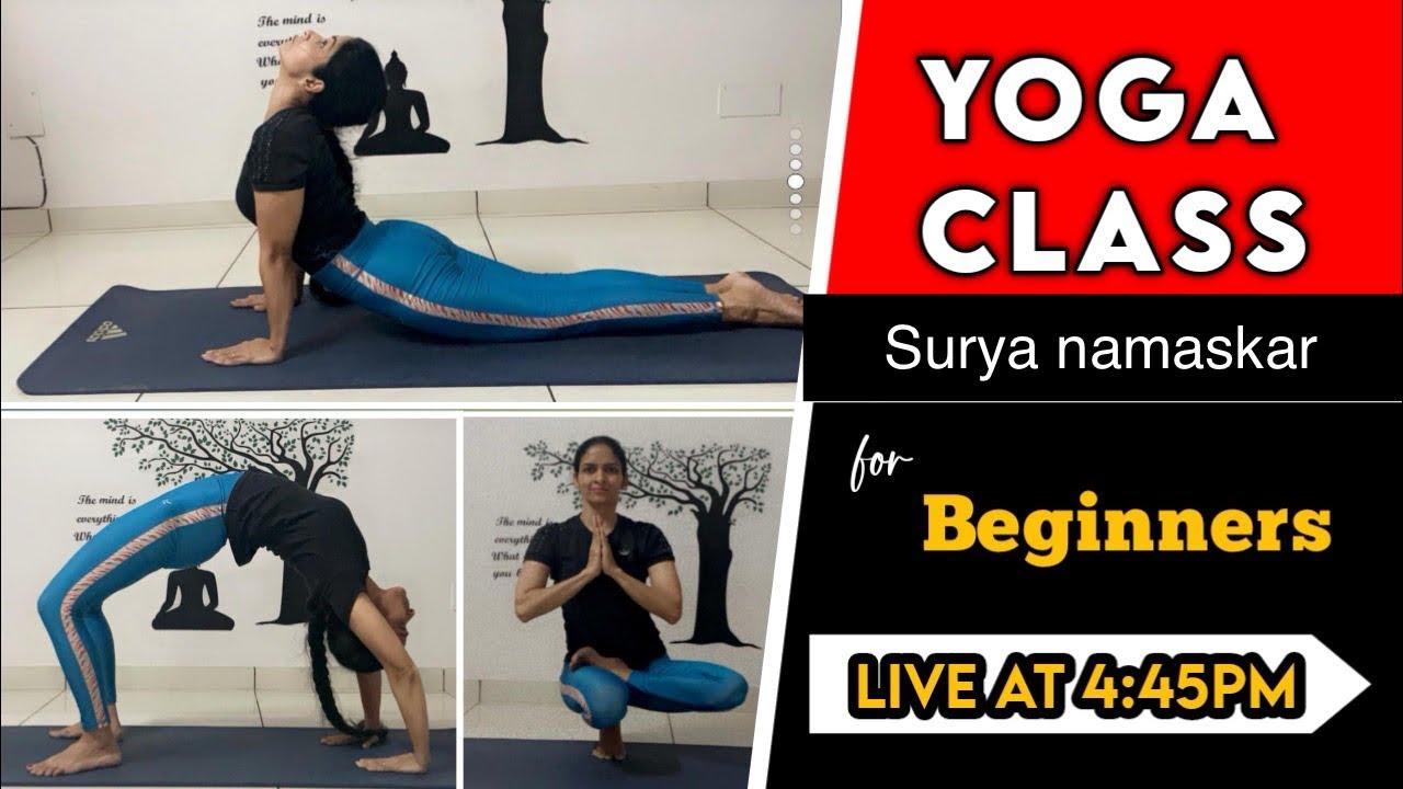 Live 🧘‍♀️ Class for Beginners with Surya Namaskar