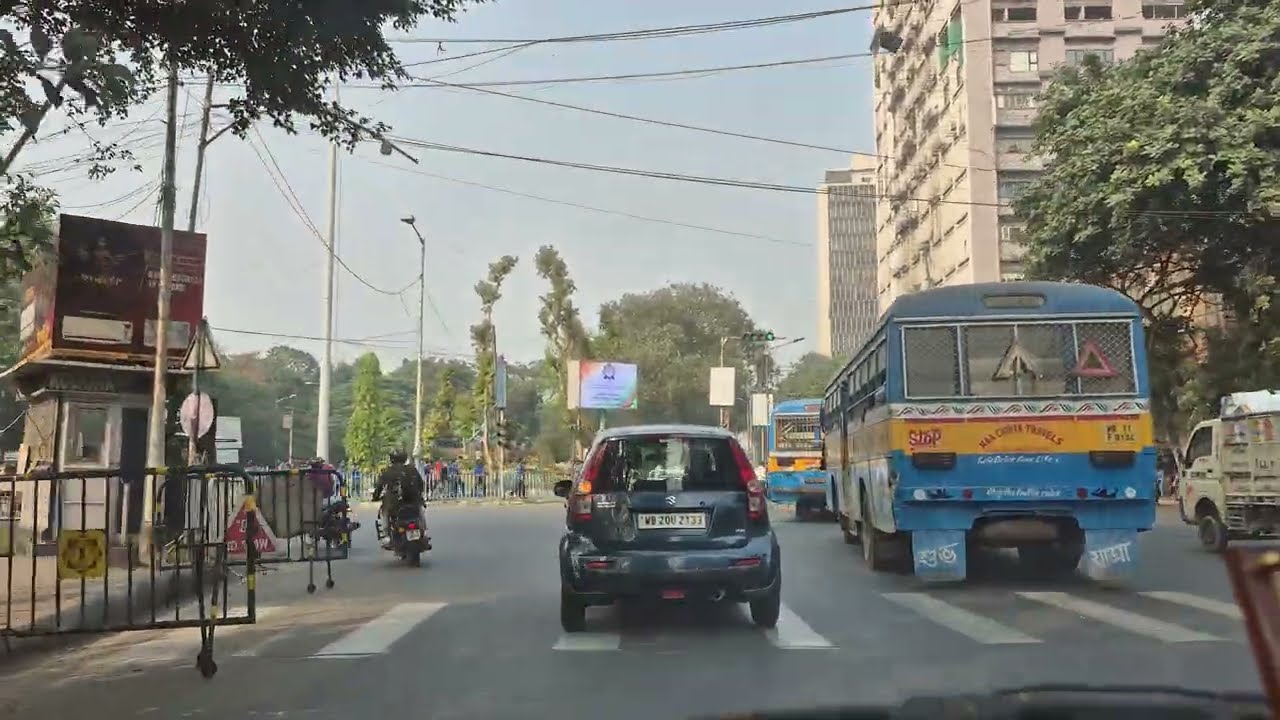 Driving in Kolkata | Afternoon Downtown Drive | Kolkata Skyline Driving Tour | 4K Drive
