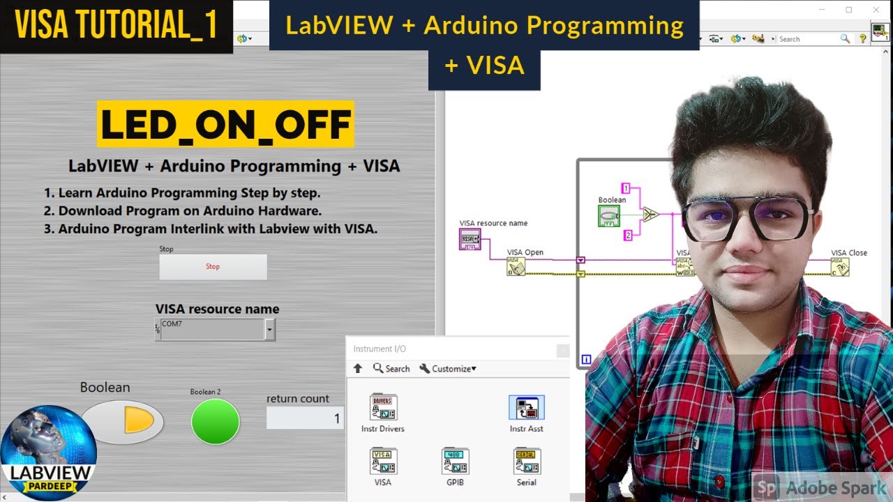 Учебник LabVIEW VISA 1 | Управление светодиодом + программирование Arduino | LabVIEW + программир...