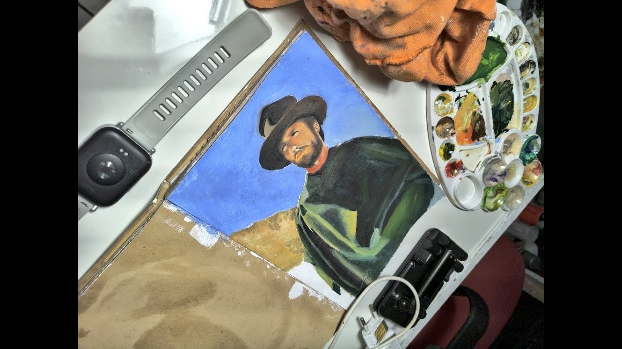 🎬 Clint Eastwood em Tinta Óleo | FINALIZAÇÃO DA PINTURA    AO VIVO 🎨