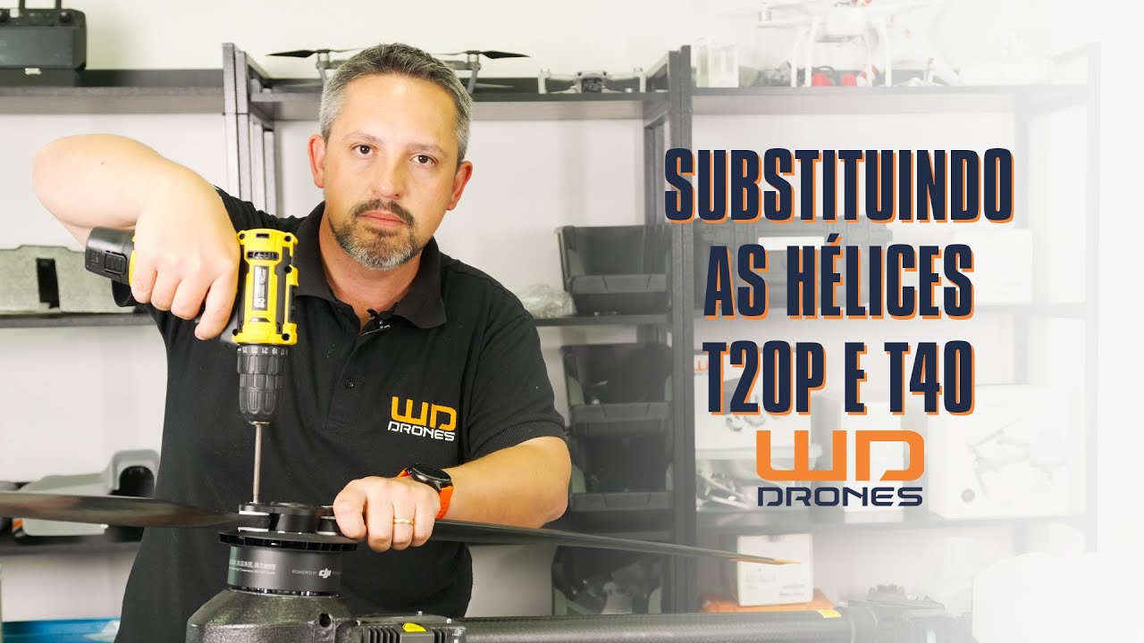 Como trocar as hélices do drone agrícola de pulverização DJI Agras T20p e T40