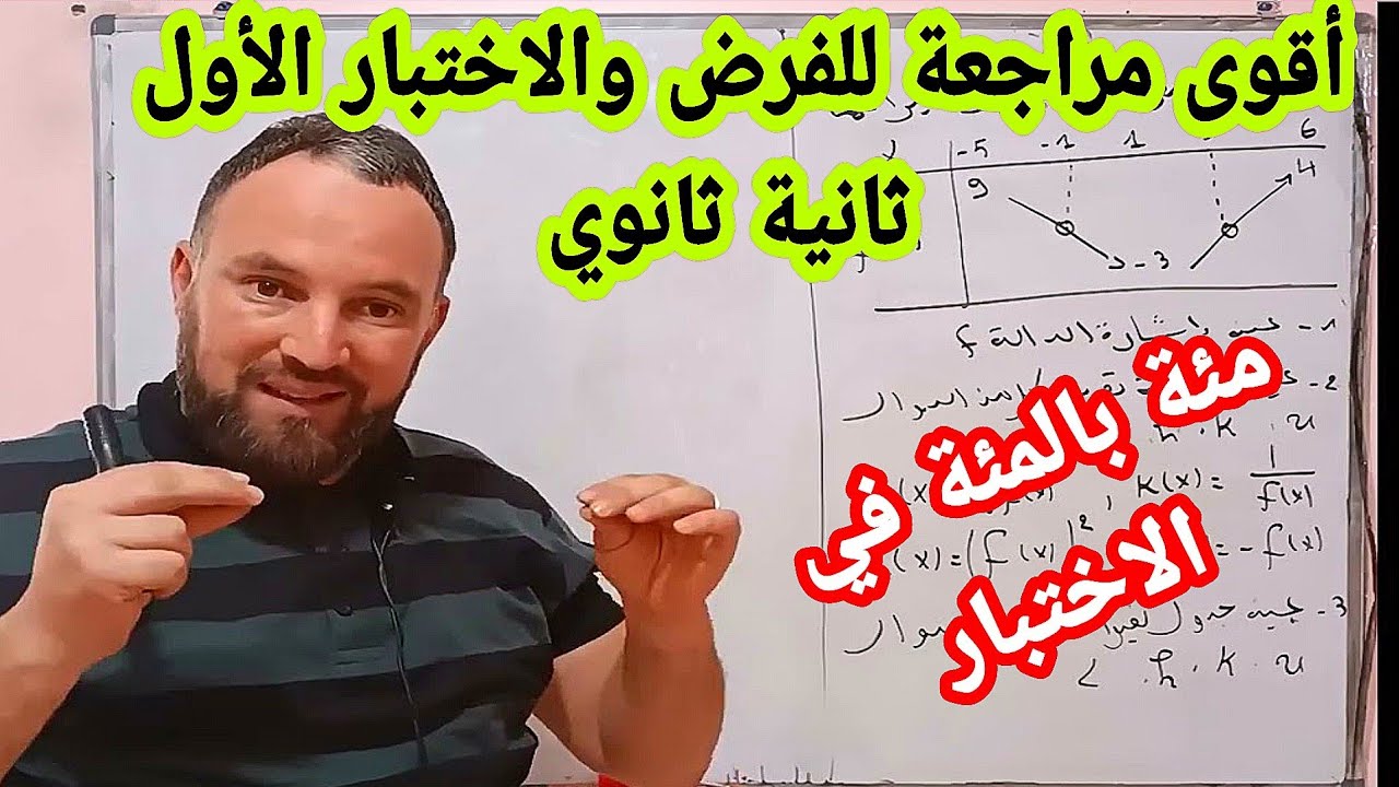 اتجاه تغير دالة وتشكيل جدول تغيراتها بالتركيب الجداول أقوى مراجعة للفرض والاختبار الأول  ثانية ثانوي