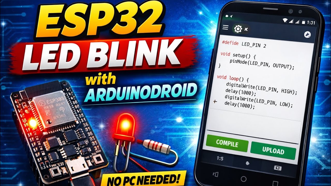 ESP32 LED Blink Program in Arduinodroid (Beginner Tutorial) #ESP32#Arduino#Arduinodroid#LEDBlink#IoT