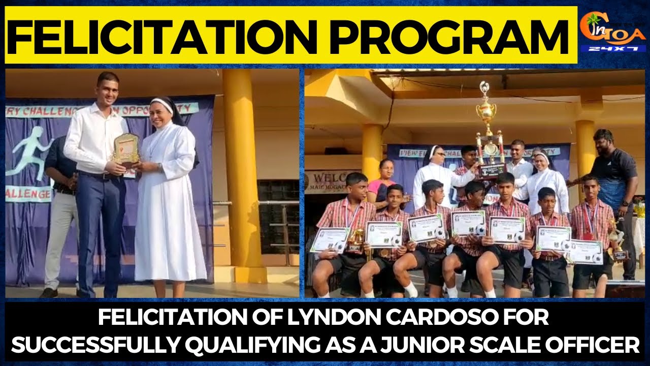 Felicitation of Lyndon Cardoso for successfully qualifying as a Junior Scale Officer