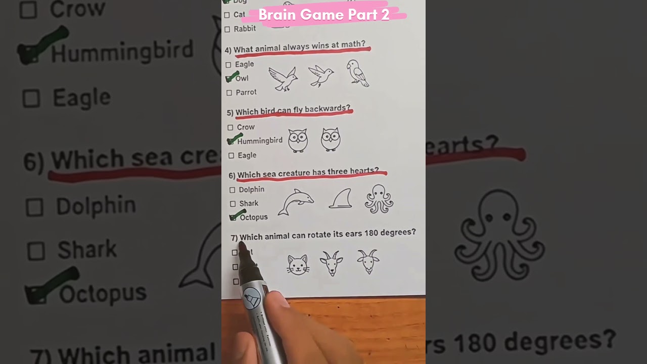 Brain Game Part 2 🧠 | Animal & Bird Quiz | Fun GK Questions for Kids & Adults 