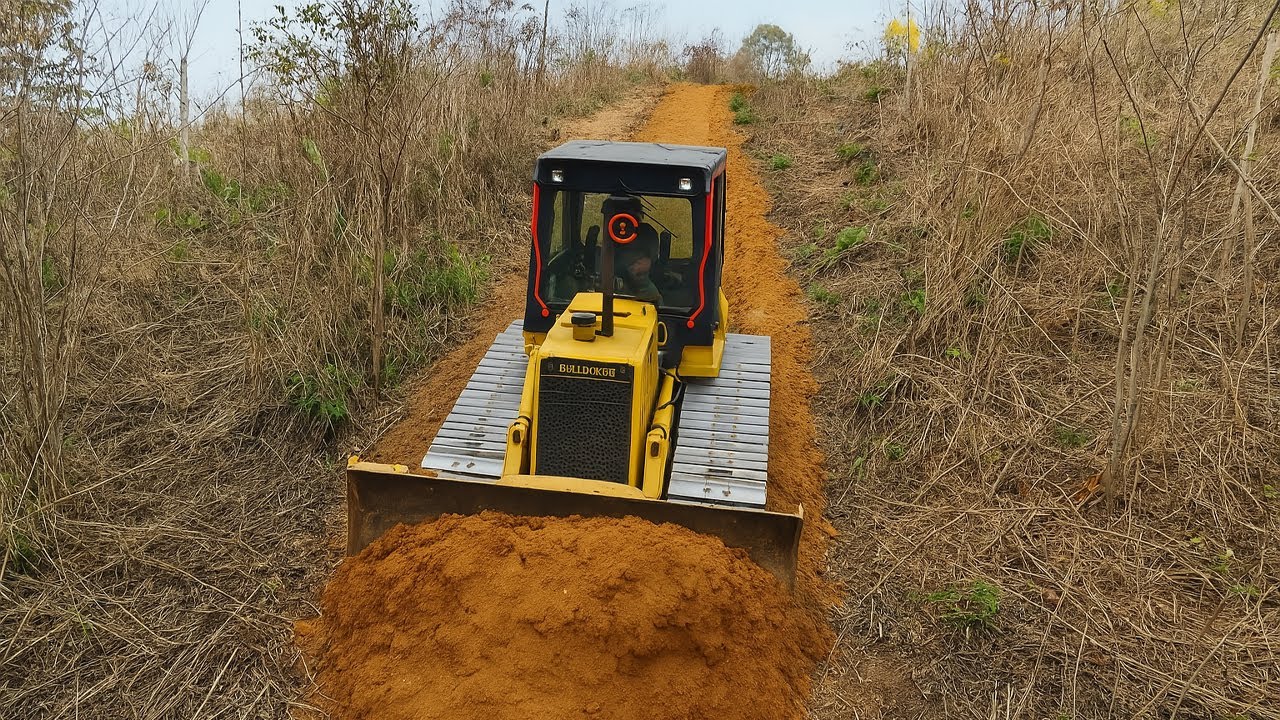 Building a Road from Scratch in the Jungle | Bulldozer in Action.