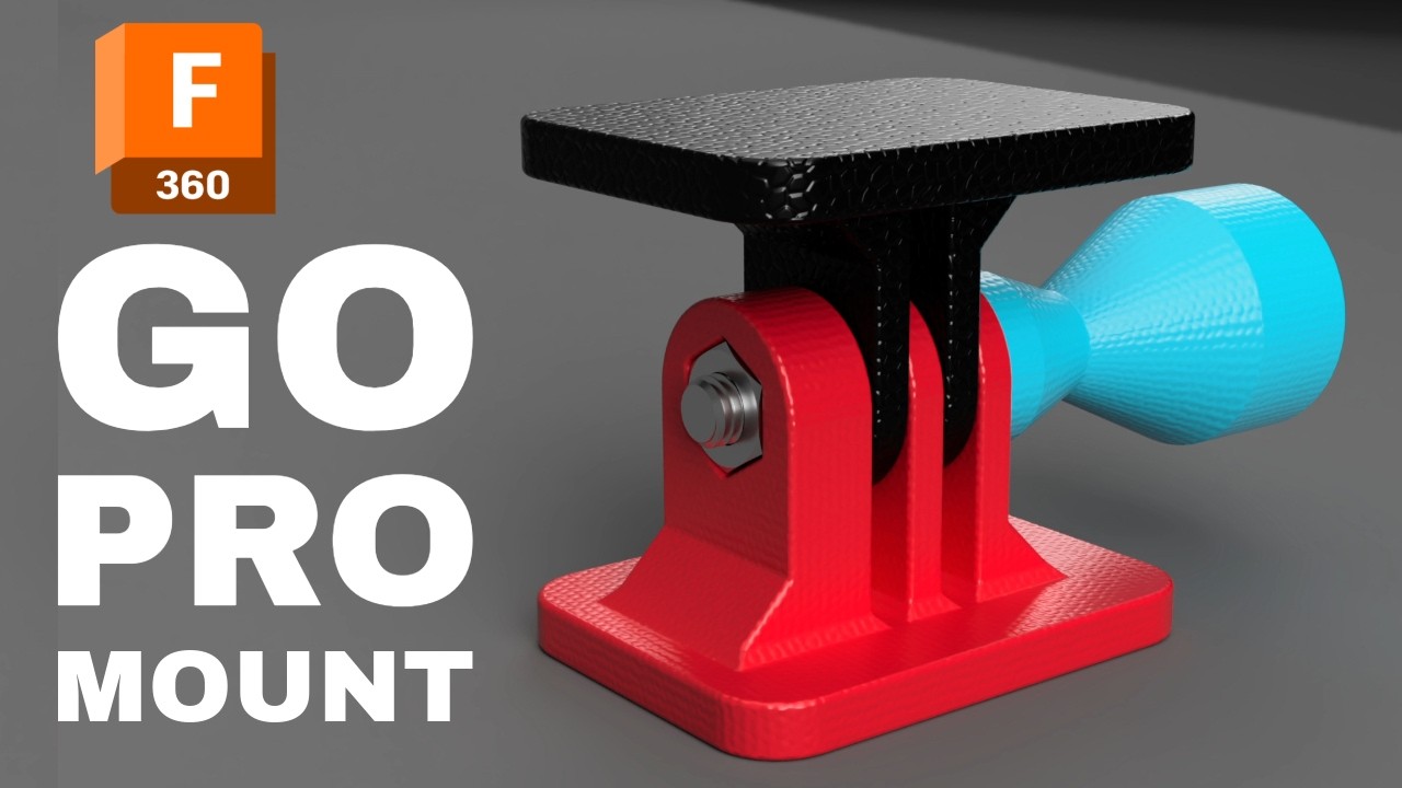 3D Printed GoPro Style Camera Mount Fusion 360