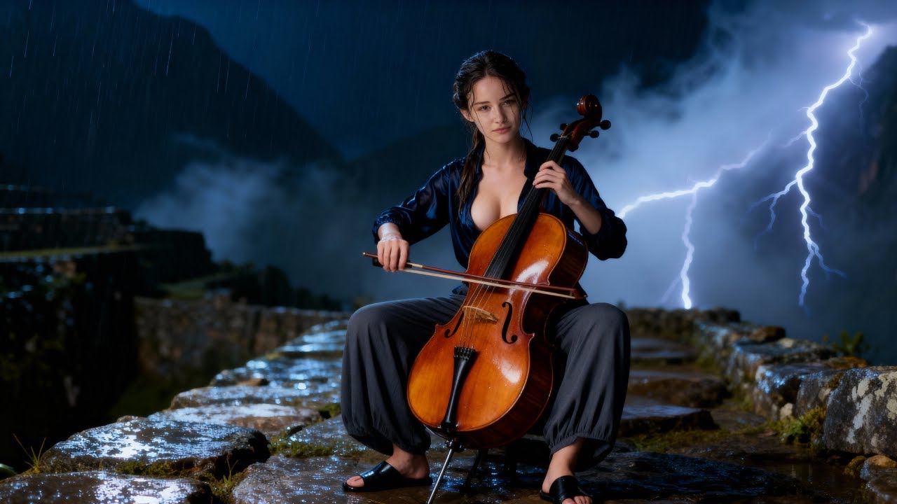 🎻🎹 Cello & Piano in Machu Picchu Rain Night – Emotional Music for Relaxation & Sleep
