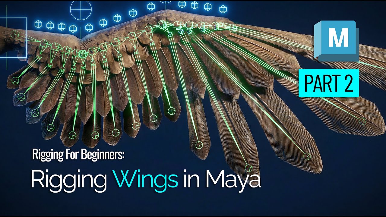 Создание рига для крыльев в Maya | Часть 2 – Управление и веер оперения