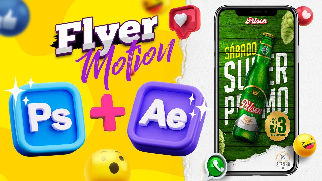 ✅ Como hacer Motion Flyers  en Photoshop y After Effects + RECURSOS GRATIS