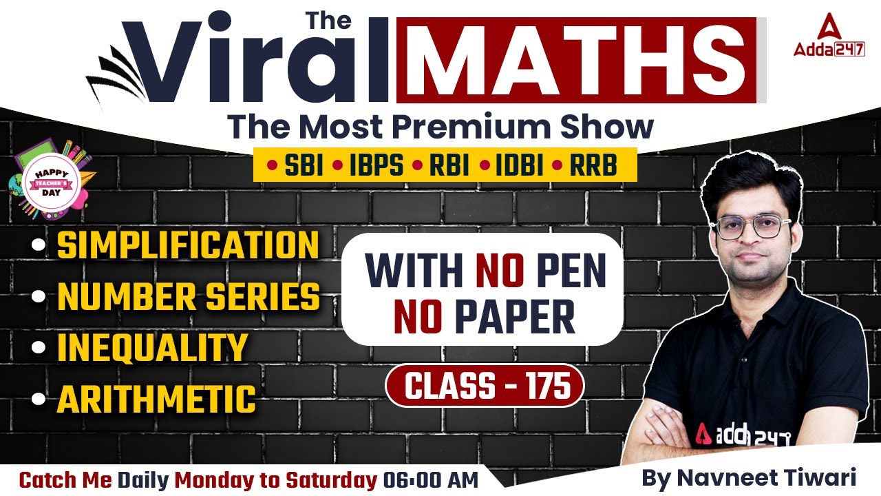 Bank Exams | Simplification | Number Series | Inequality | Arithmetic | Viral Maths 176 | Navneet
