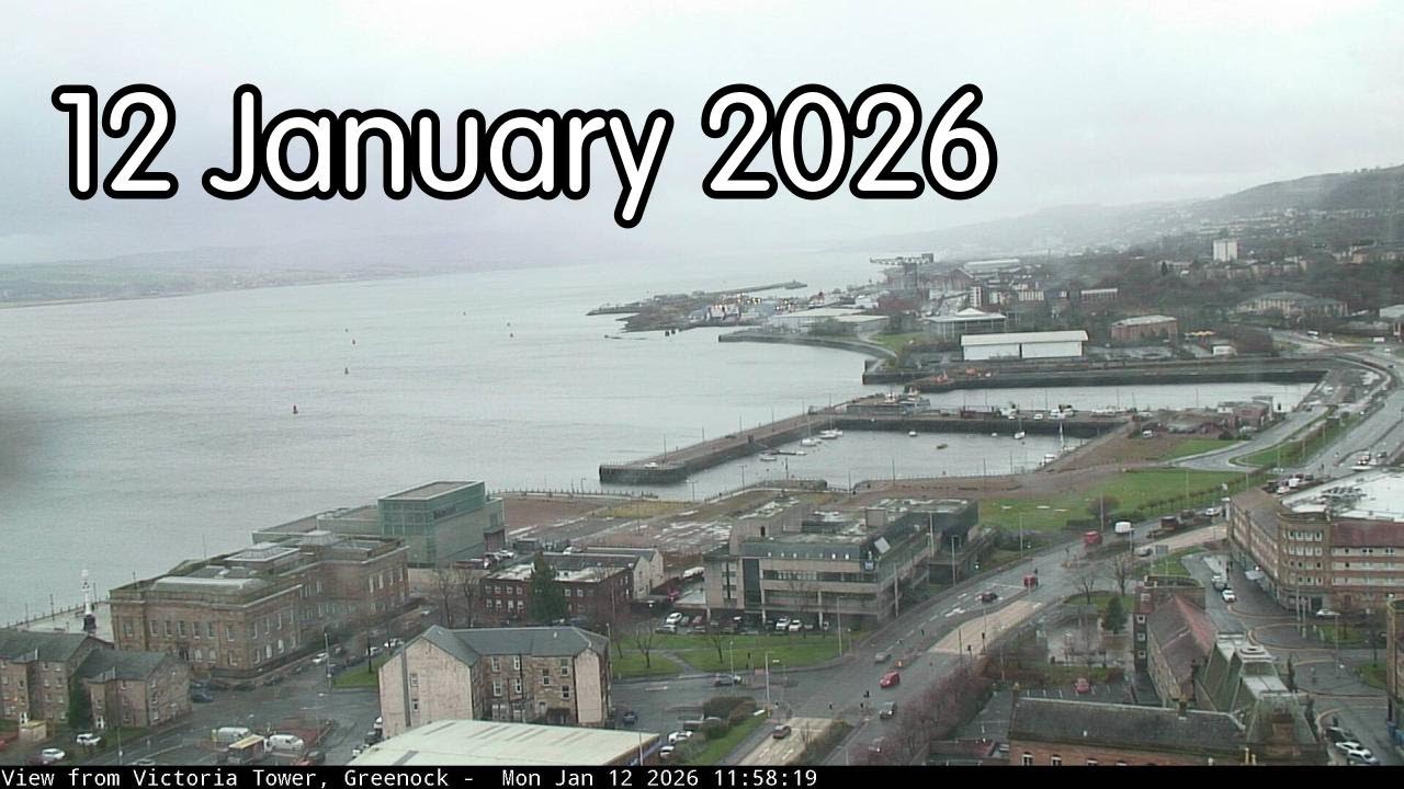 12 January 2026 - Greenock's Victoria Tower webcam