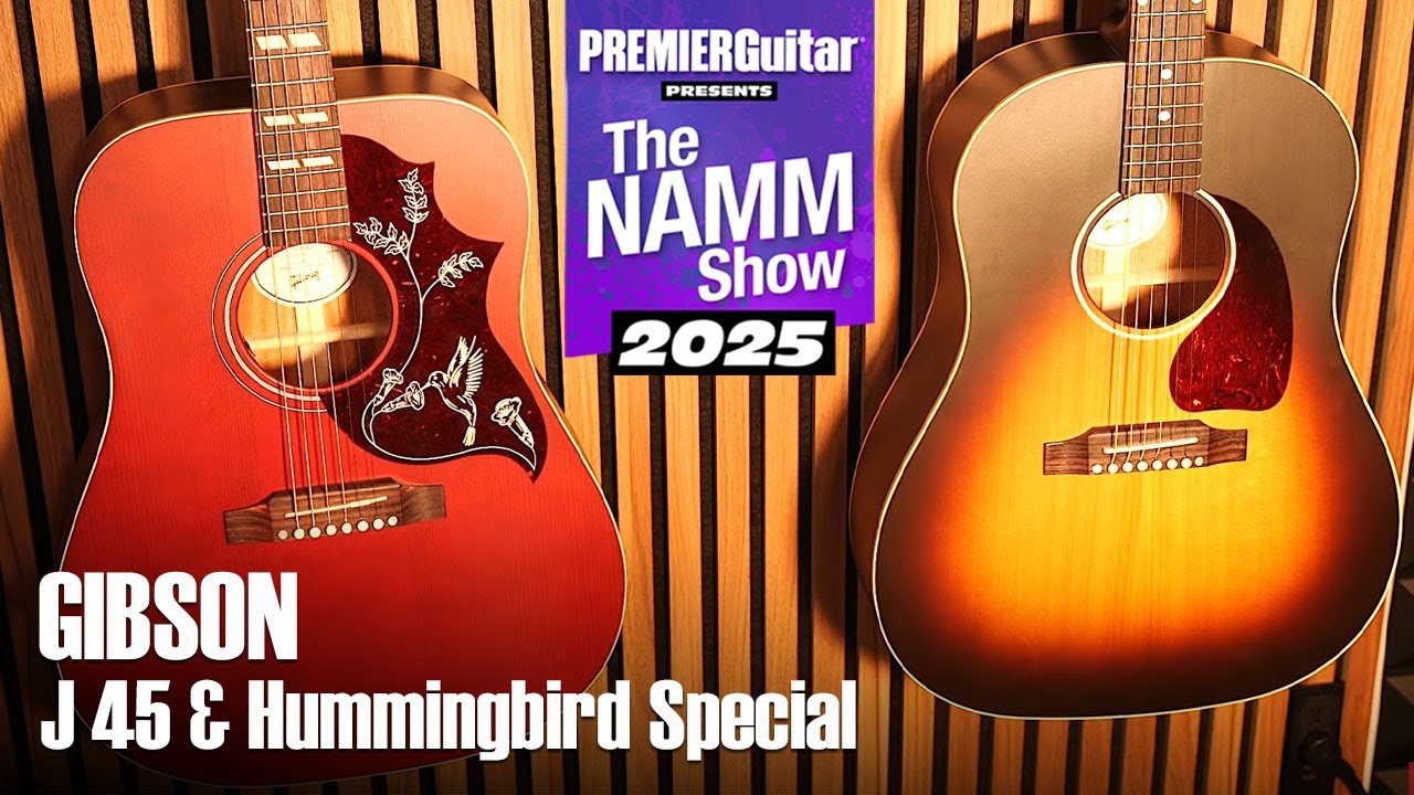 Демонстрации акустических гитар Gibson J-45 и Hummingbird Special | NAMM 2025