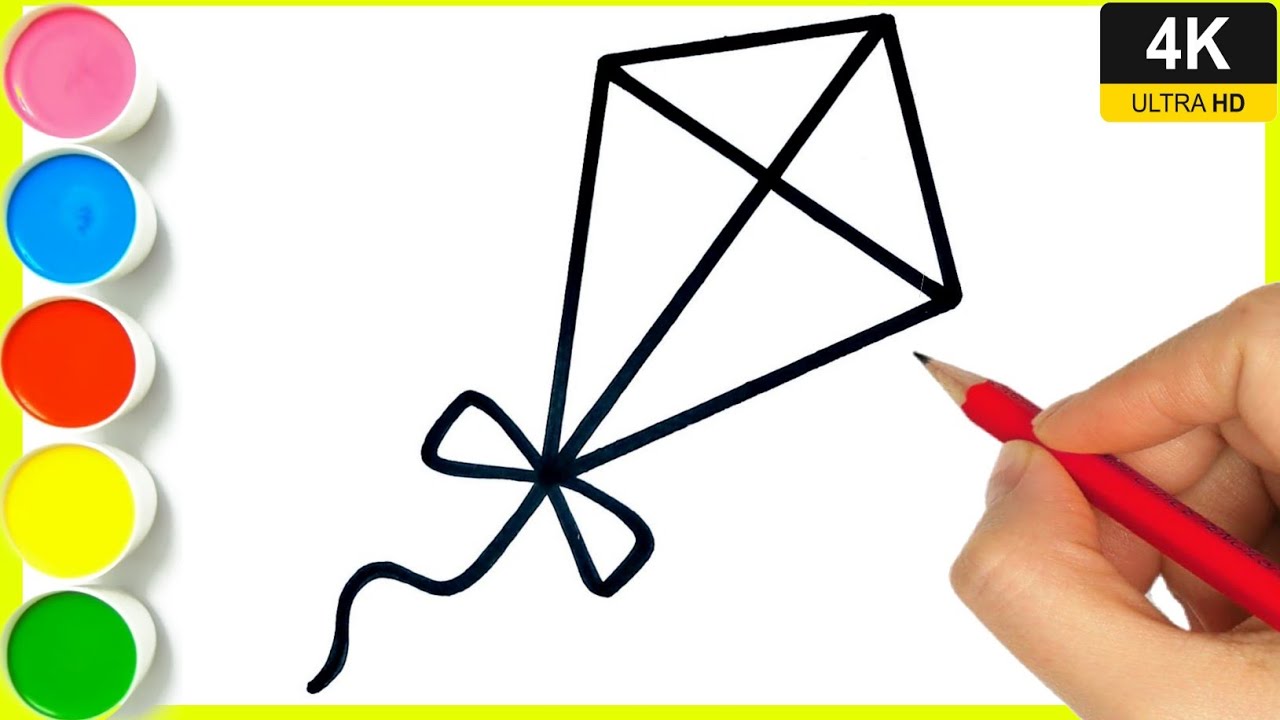 How to draw kite | Very easy drawing | cute kite drawings step by step | Patang ka drawing | By Arya