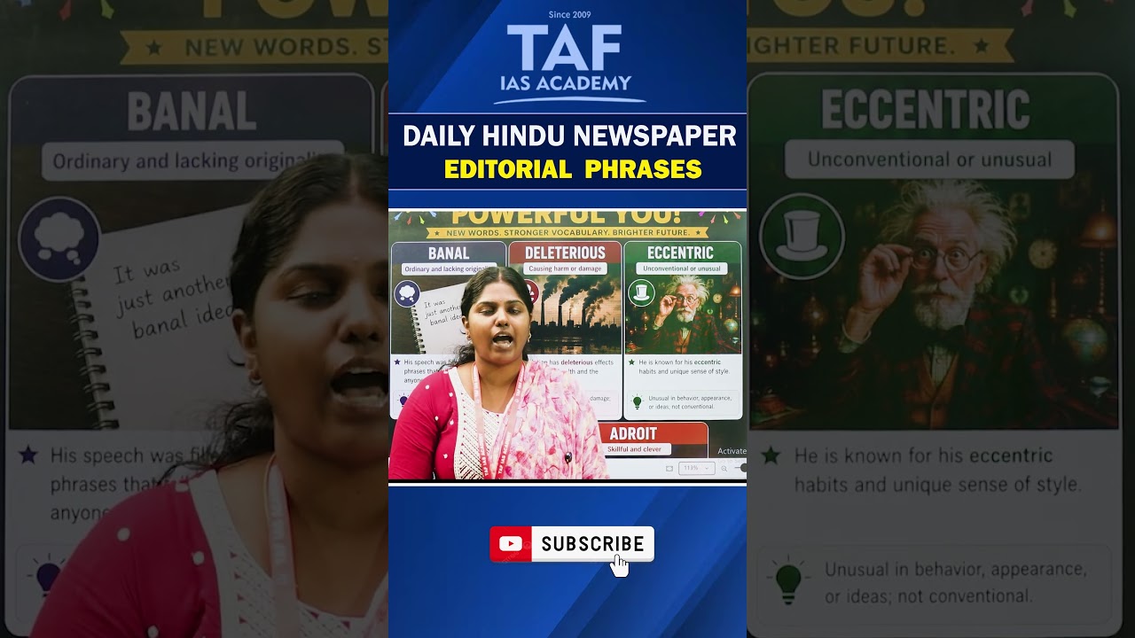DAILY HINDU NEWSPAPER | EDITORIAL VOCABULARY | AUGUST 27 |  TAF CA 360