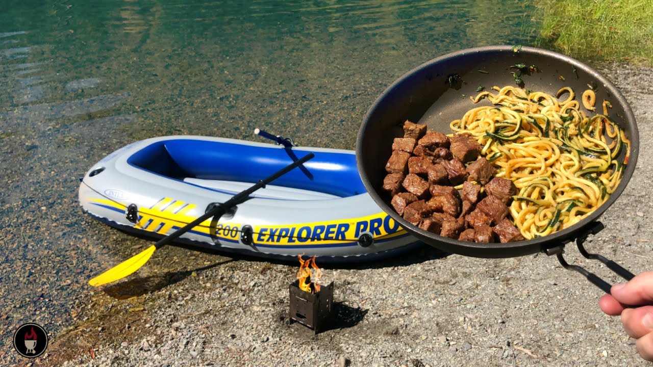 Delicious Meal Cooked On Firebox Stove -Paddling A Secluded Mountain Lake