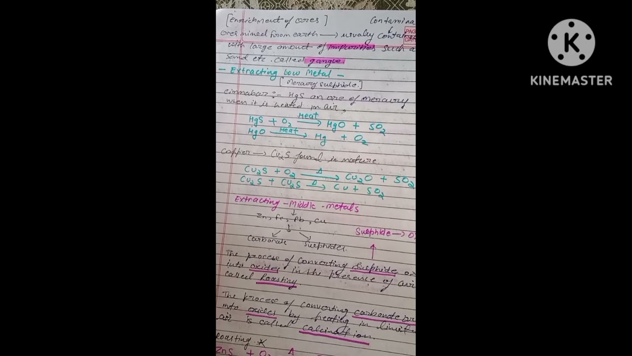 Class 10 Science ch 3 metal and non metal handwritten notes ✨✨✨