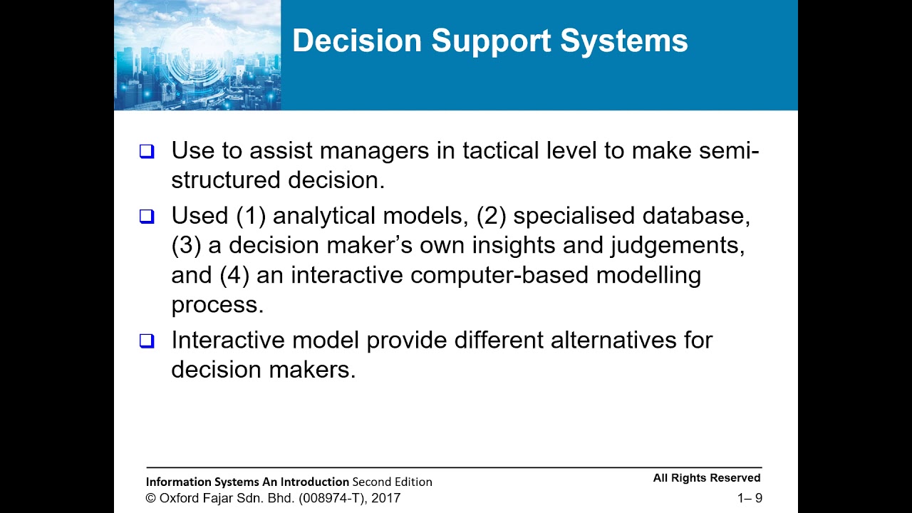 CHAPTER 10 INFORMATION SYSTEM IN DECISION MAKING