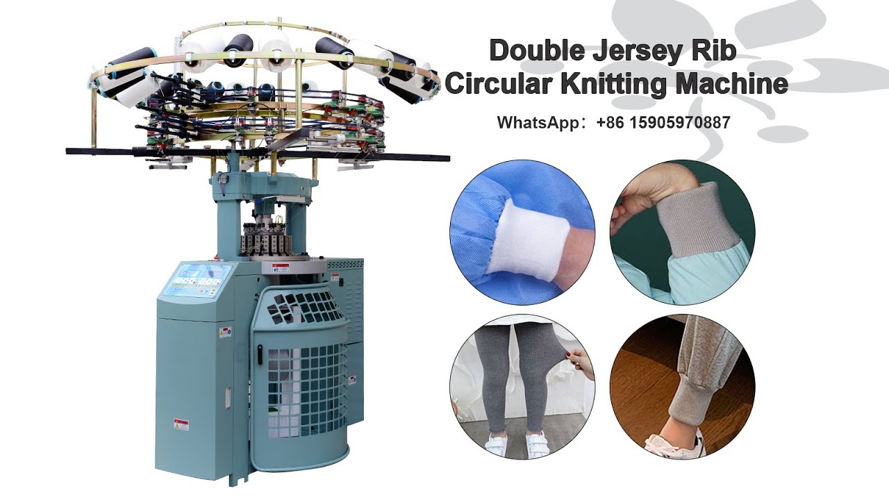 factory real shot small size double jersey rib circular knitting machine #knittingmachine #factory