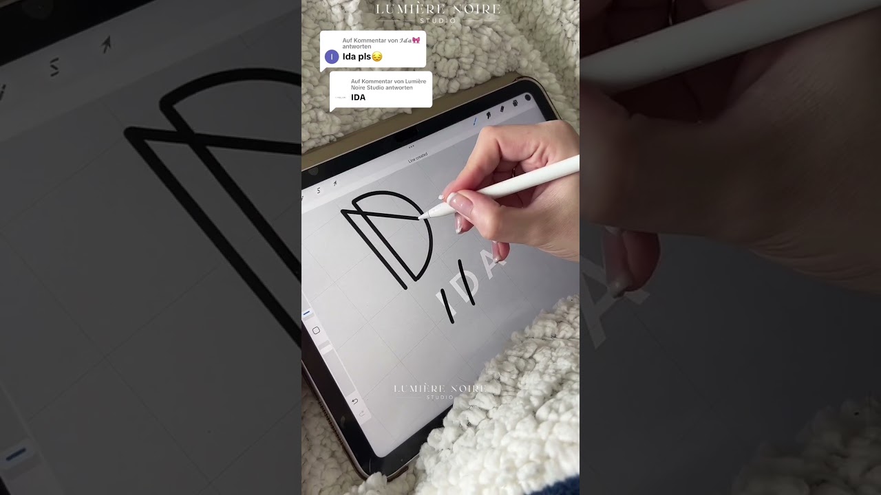 Transforming Noire Studio's Identity Ida Style Logo Design with Procreate #letterlogo #designprocess