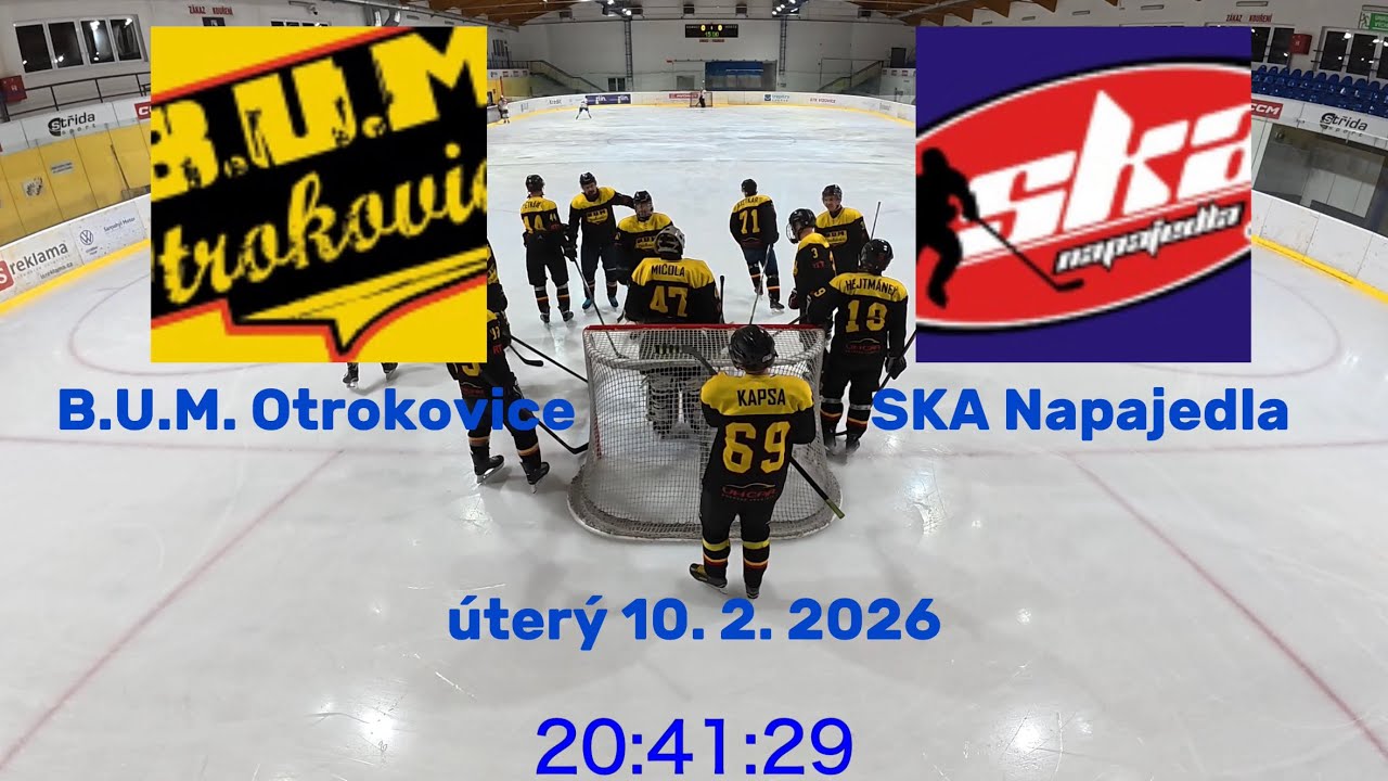 ZAMHL 25/26 | Skupina A | Úterý 10. 2. 2026 | B.U.M. Otrokovice - SKA Napajedla