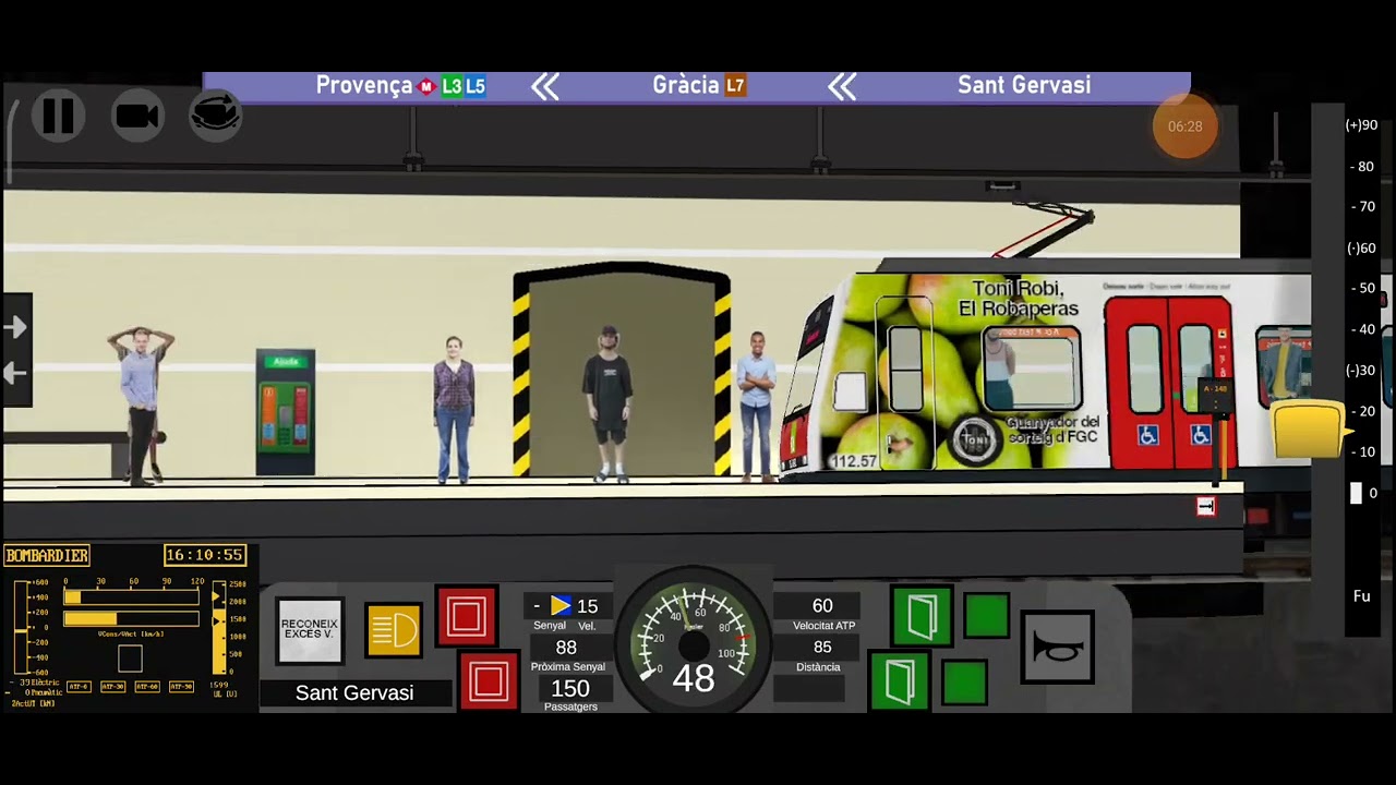 Jugando a FGC Sim desde Sarria Hasta Pla&ccedil;a Catalu&ntilde;a