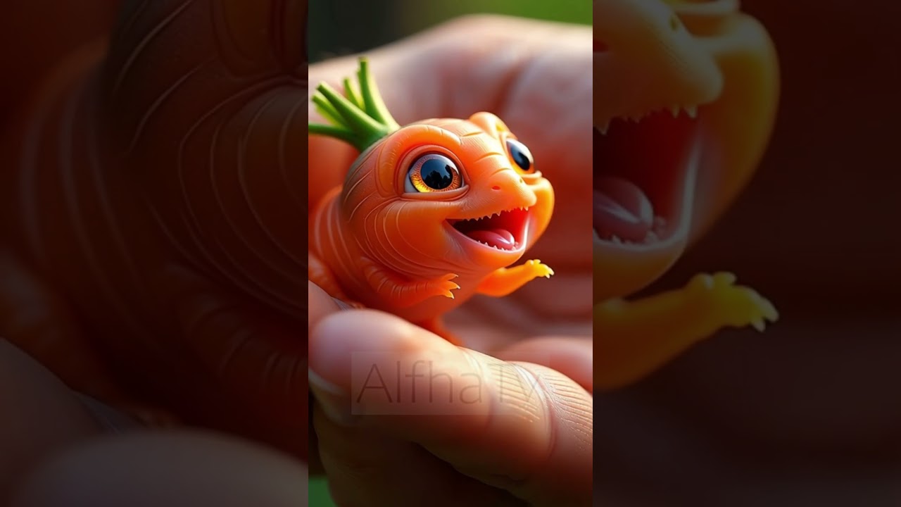 Veggie Baby Cute Baby Eats Fresh Vegetables Laughing Tasty 