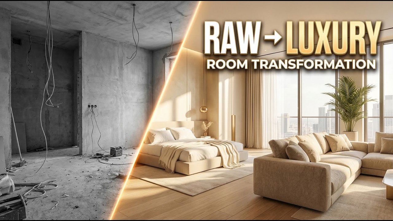 Raw Space to Luxury Home Interior 🔥 | Living Room & Bedroom Makeover 🏠📐
