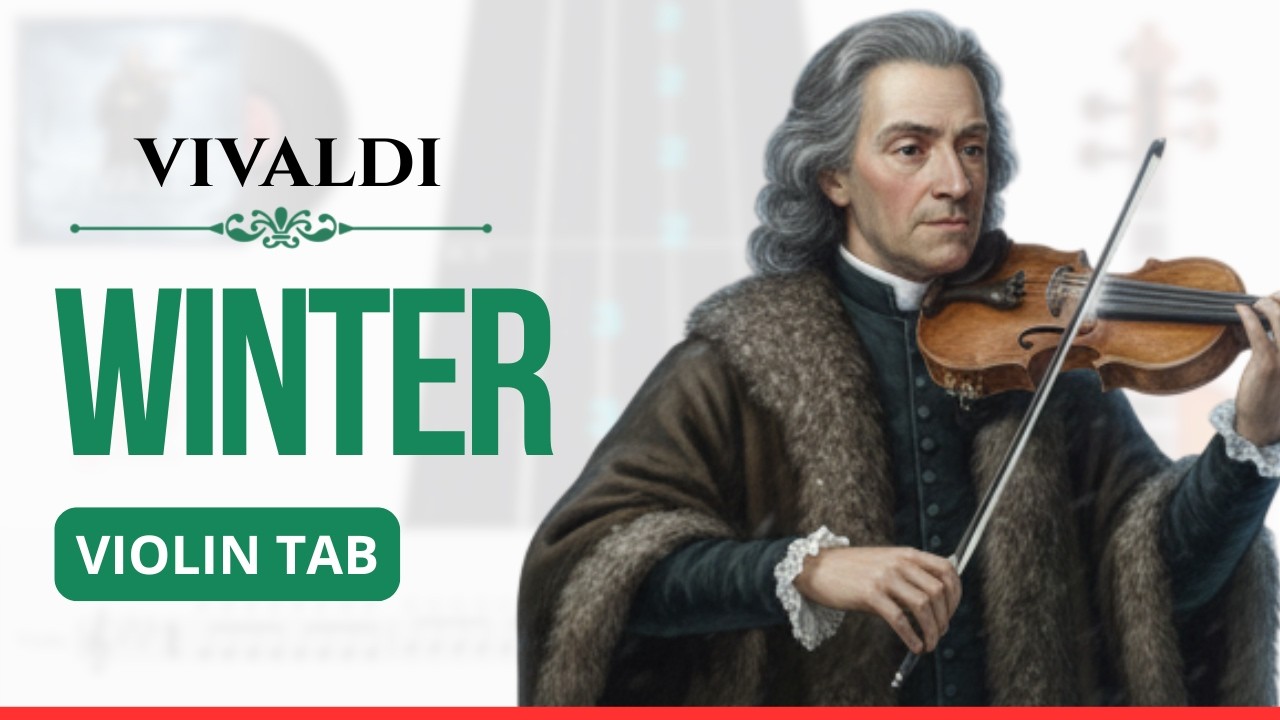 🎻𝄞 Vivaldi Four Seasons: Winter (L'Inverno) 🎶 | Violín 🎻 Play Along | TABLATURA