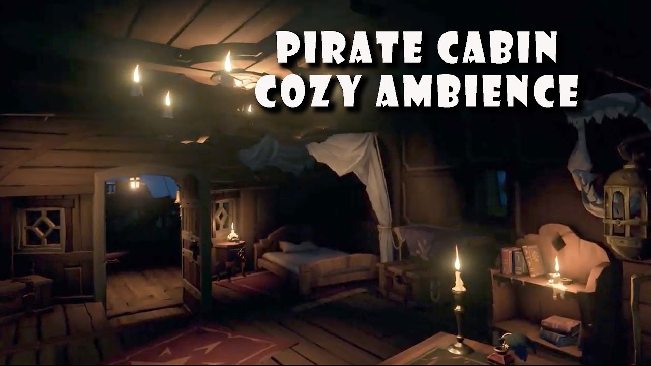 Pirate Ship Ambience.  Rain, Crackling Fire, Wood Creaking,Wave sound 10 Hours