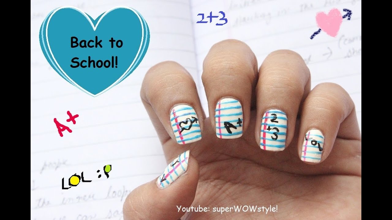 Back to School Nail Art Design Tutorial - superwowstyle