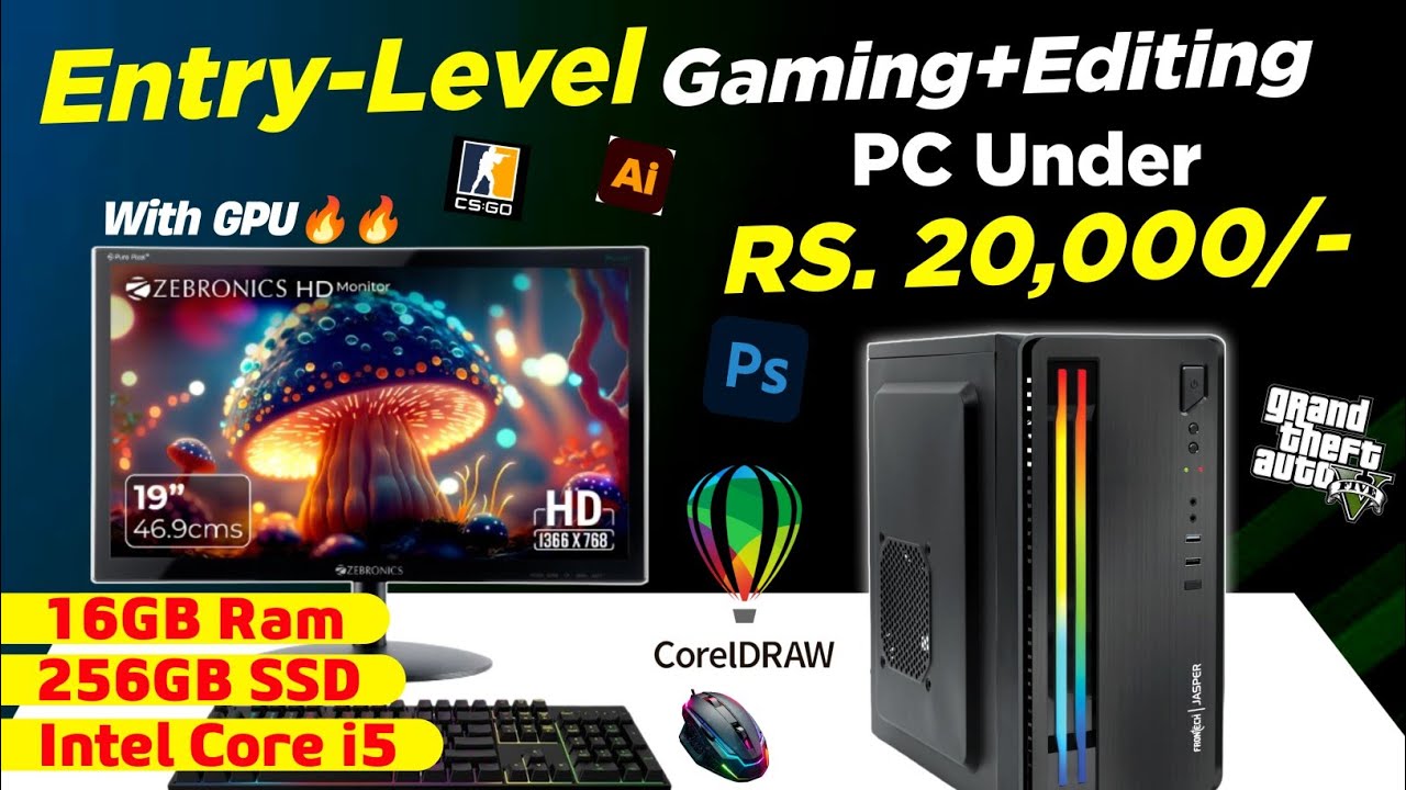 Entry-level Gaming & Multitasking Pc Build Under 20k🔥🔥|| 20k Pc Build For Beginners 