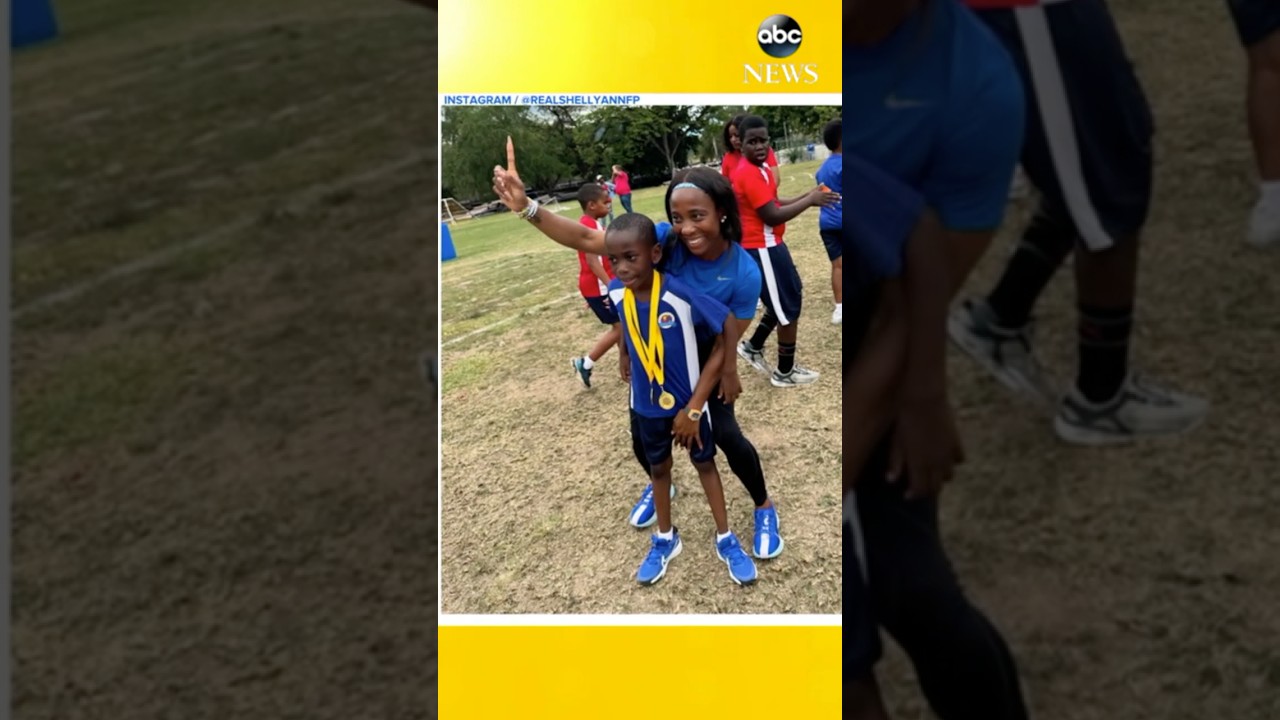 Olympic sprinter competes in race at son&rsquo;s field day
