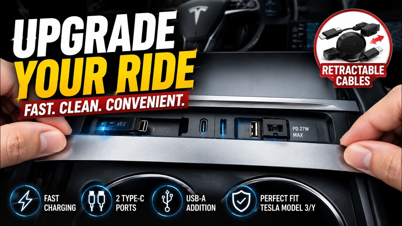 Car USB Hub Charger for Tesla Center Console