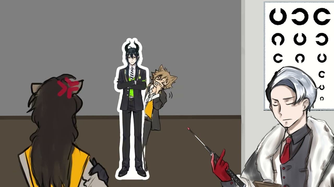 【手描きツイステ | Twst Animatic】Студенты NRC проходят проверку зрения