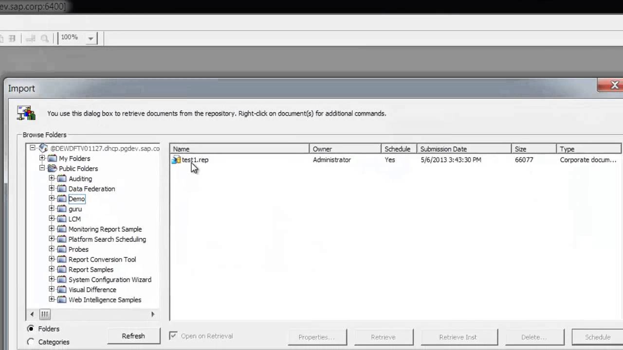SAP BusinessObjects - How to do Event based Scheduling in Deski Compatibility Pack