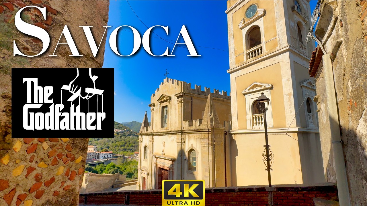 Savoca   Sicily Walking Tour Town from “The Godfather” Movie Corleone 4K
