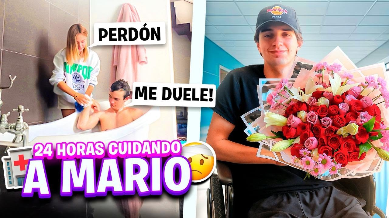 24 HRS CUIDANDO A MARIO * se accidentó * 😣❤️ | Hermanas JM 