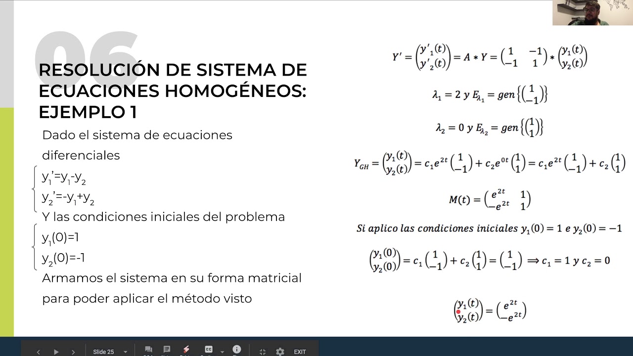 MC - Sistema de Ecuaciones Diferenciales - Sistema homogeneo