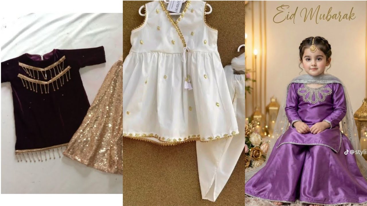 New Eid special baby girl embroidery dresses designs unique and elegent high fashion ideas 