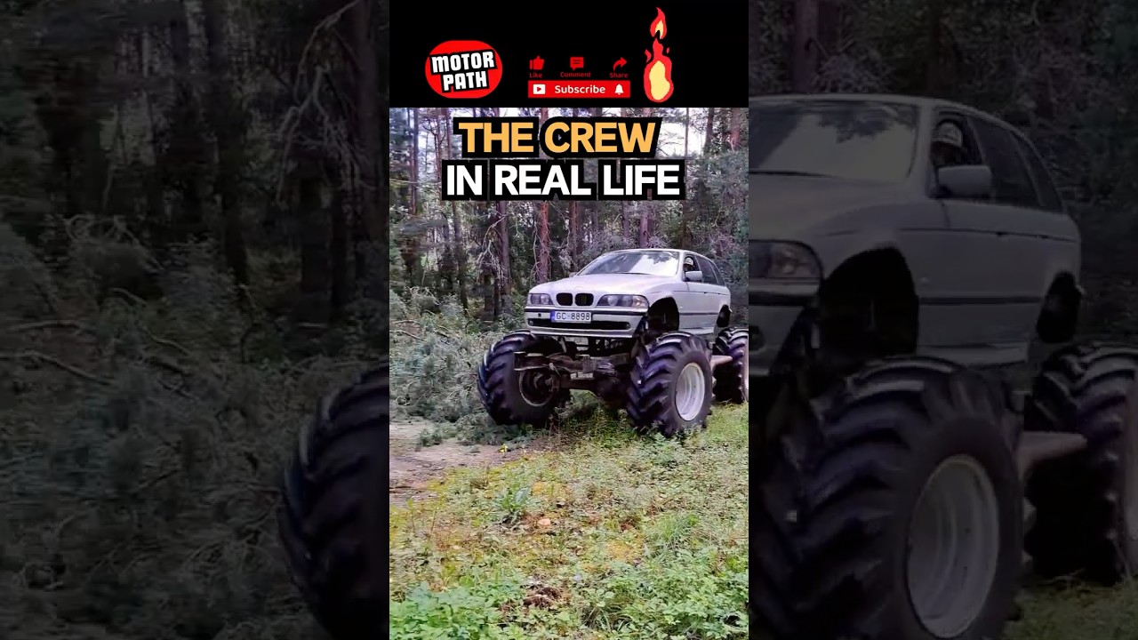 Outrageous BMW E39 Monster Truck Conversion! #bmw #e39 #monstertruck #diy #homemade #shorts