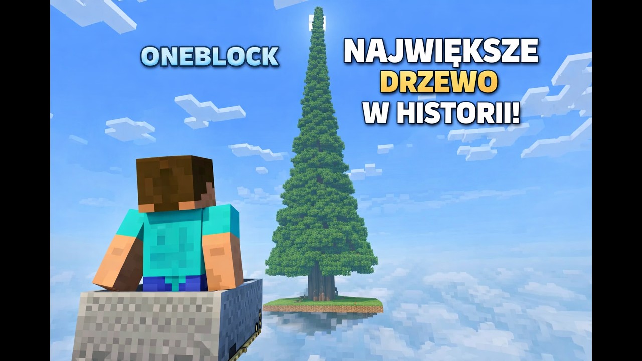MINECRAFT - ZROBIŁEM🔨 NAJWIĘKSZE🌲DRZEWO W😀 HISTORI #ONEBLOCK