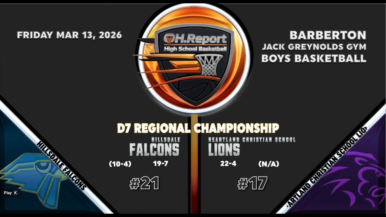 #21 Hillsdale Falcons (19-7) vs. #17 Heartland Christian Lions (22-4) - D7 Regional Championship
