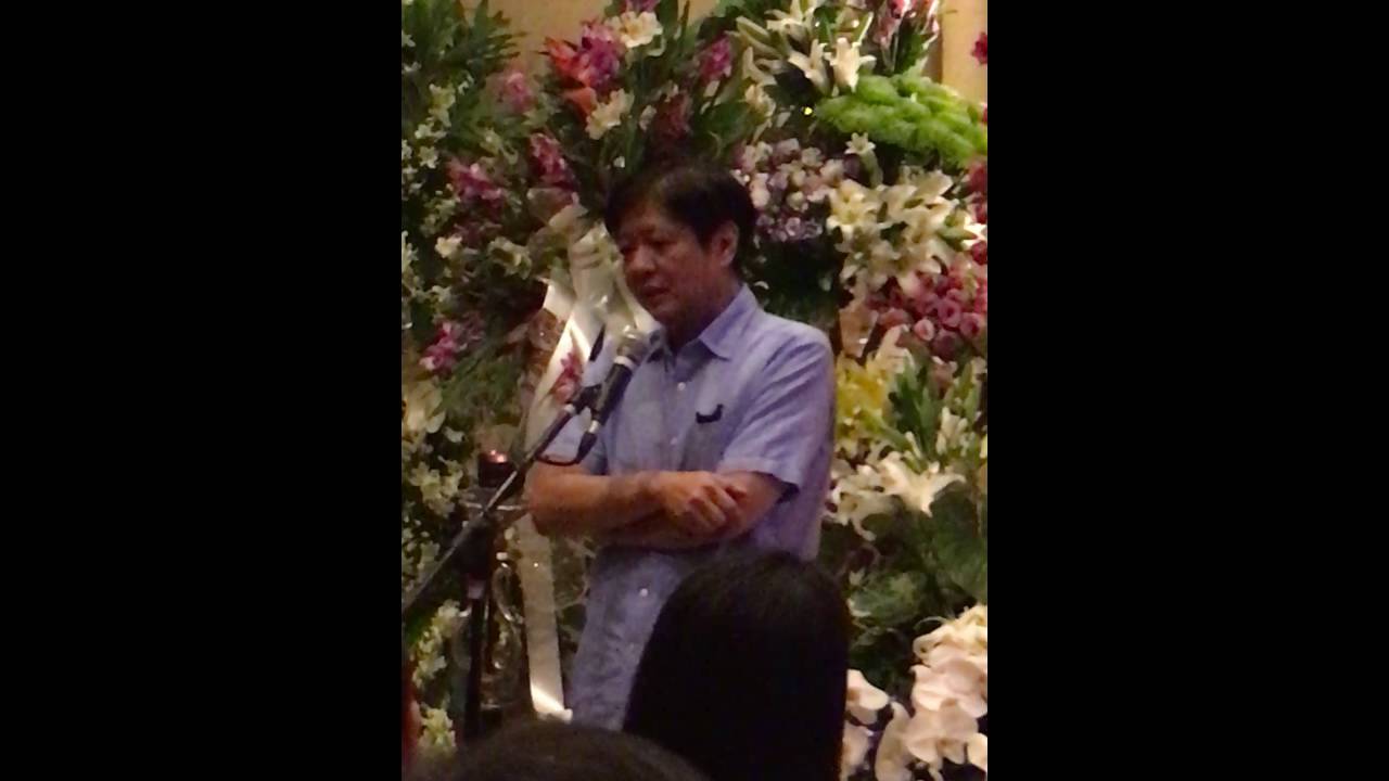 Senator Bongbong Marcos eulogy address at Bong Daza's funeral service Part 4 of 4 parts.