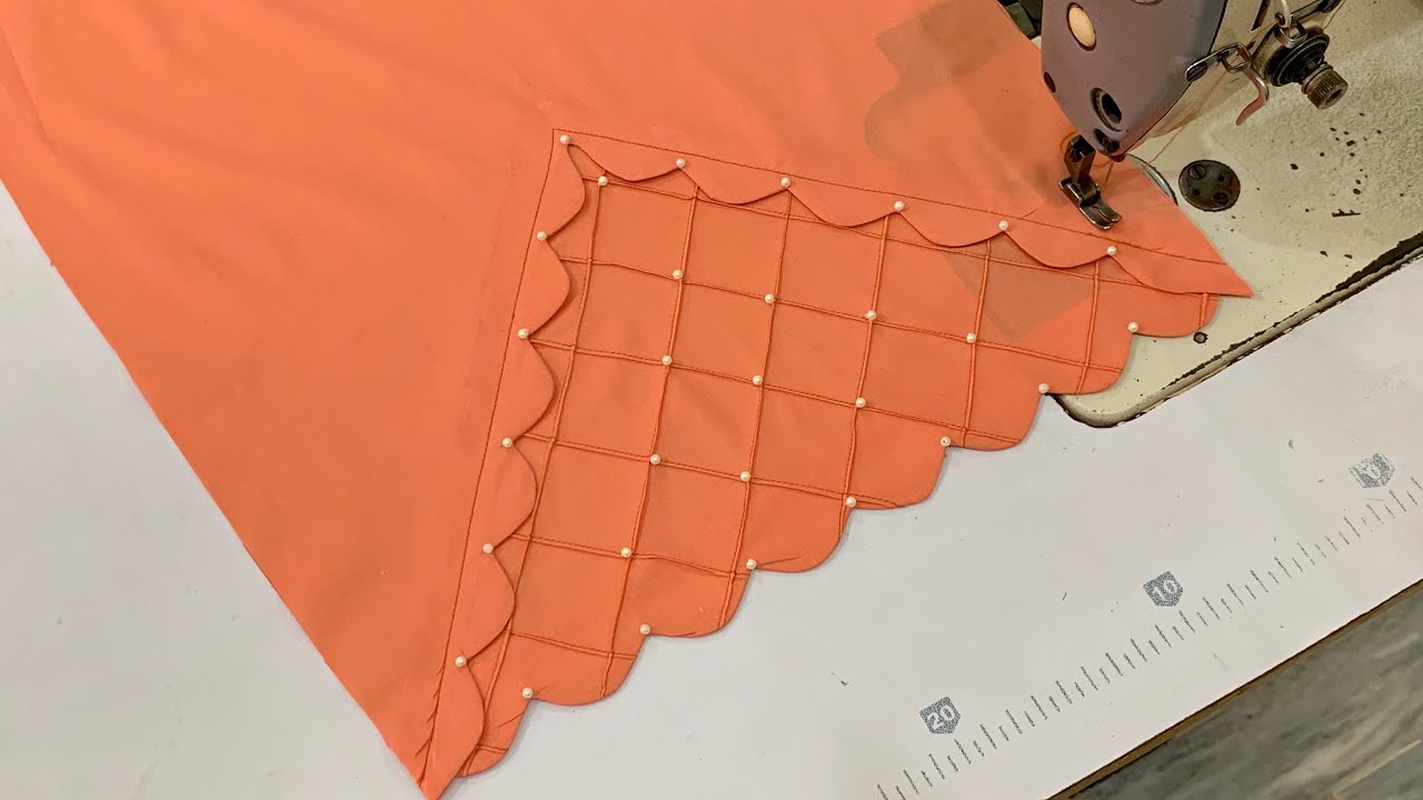 Beautiful and stylish trouser design with cutwork and pintuks