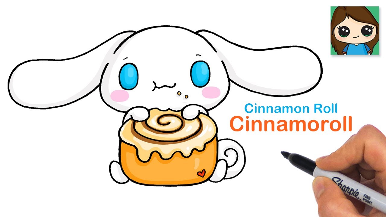 How to Draw Cinnamoroll Eating a Cinnamon Roll