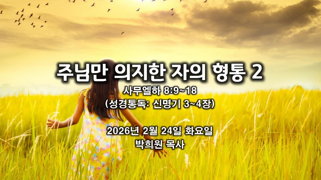 삼하20. 주님만 의지한 자의 형통 2 / 사무엘하 8:9~18 / 2026 02 24 날마다 솟는 샘물 성경묵상