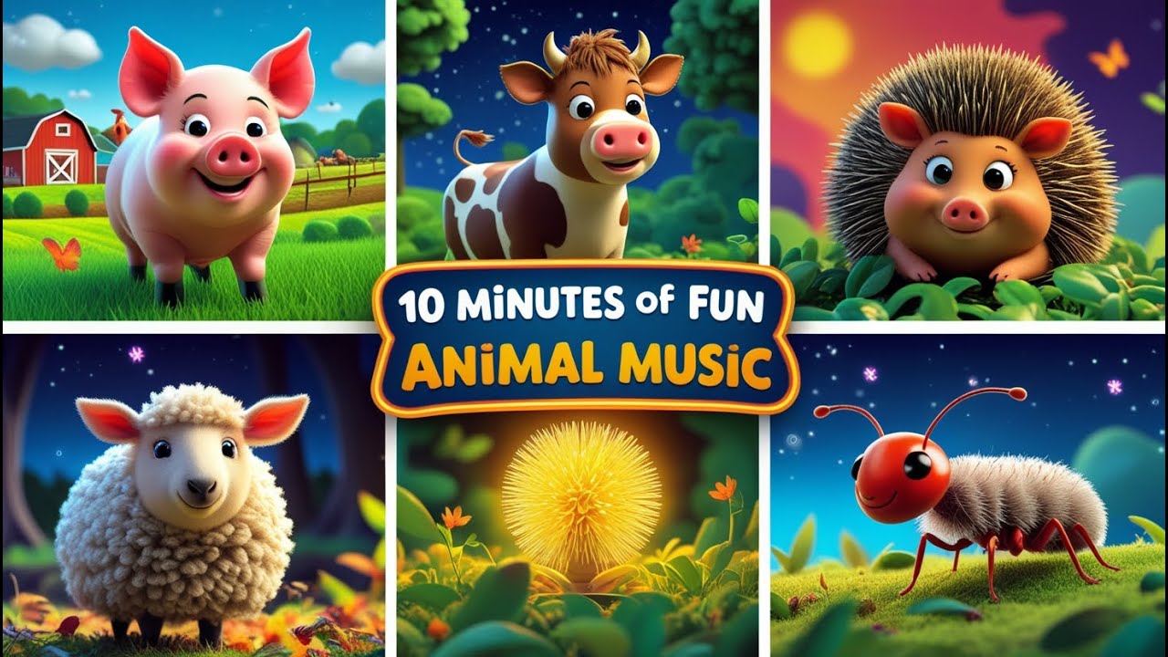 Ten Minutes of Fun Animal Sounds & Music for Kids! 